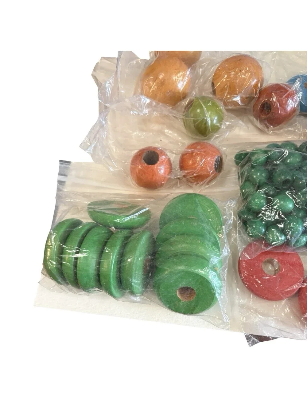 VTG 70s MACRAME JEWELRY CRAFTING WOOD BEAD ASSORTED LOT
